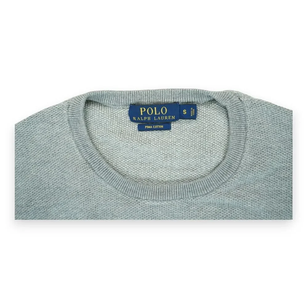 Polo Ralph Lauren Sweater Mens S Gray‎ CrewNeck Pullover Sweatshirt Pima Cotton